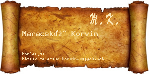 Maracskó Korvin névjegykártya
